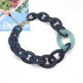 Trendy Simple Simple Chunky Hip Hop Women Dye Dark Color Dark Acrylic Cubano Collar